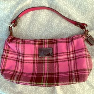 Pink plaid Coach handbag